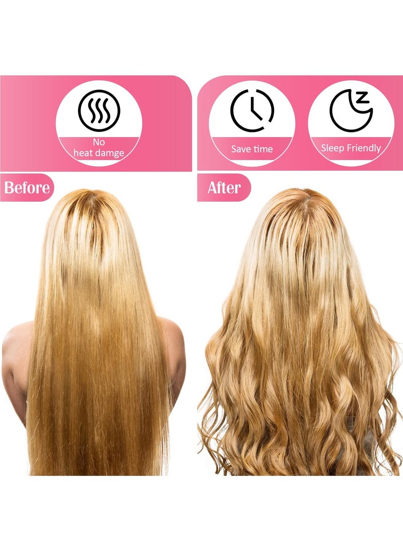 Heatless Small Curling Rod Headband, 2 Pcs No Heat, Thin Headband for Long and Short Hair, Sleep-In Overnight Curls, Lazy Curlers for Small Waves, Pink and Black - Image 3