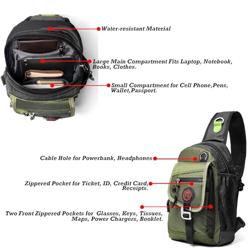 NICGID Sling Bag Chest Shoulder Backpack Crossbody Bags for Tablet Laptop Outdoor Hiking Men Women - Image 4