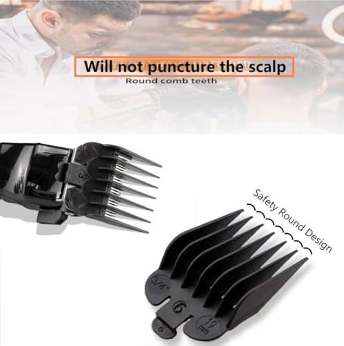 QPOIBSD Professional Hair Clipper Combs Guides Set - 1/16 to 1 Size Range, Black Replacement Guards，COMPATIBLE WITH WAHL Most Clippers/Trimmers (8 Pieces) - Image 4