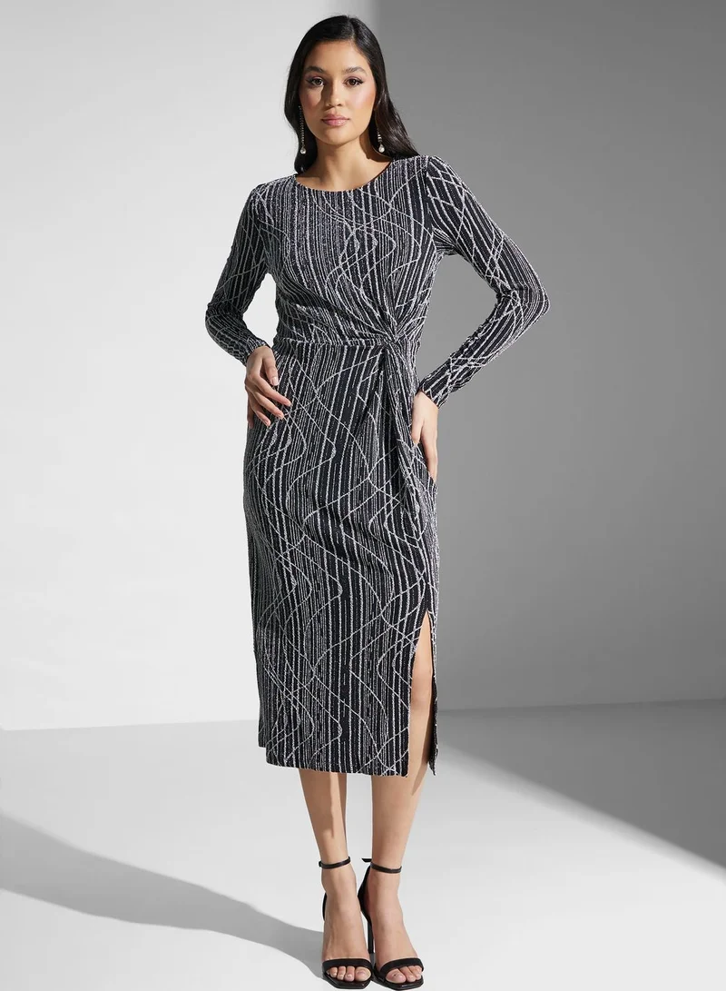 VERO MODA Slit Detail Printed Dress