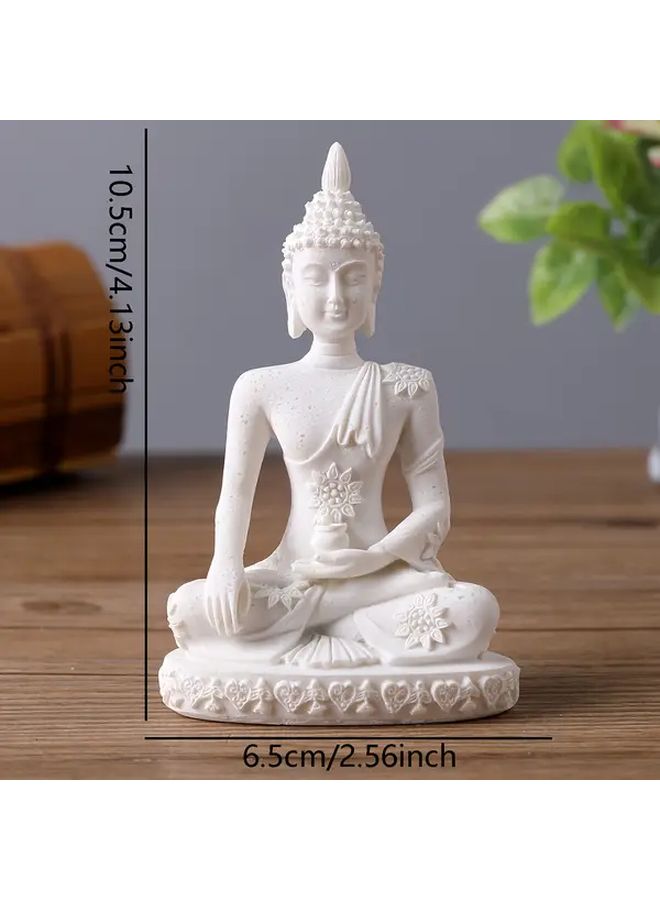 Silver Bottle Elegant Thai Buddha Statue Resin Indoor Outdoor Decor Tranquil Meditation Home Office - Image 3