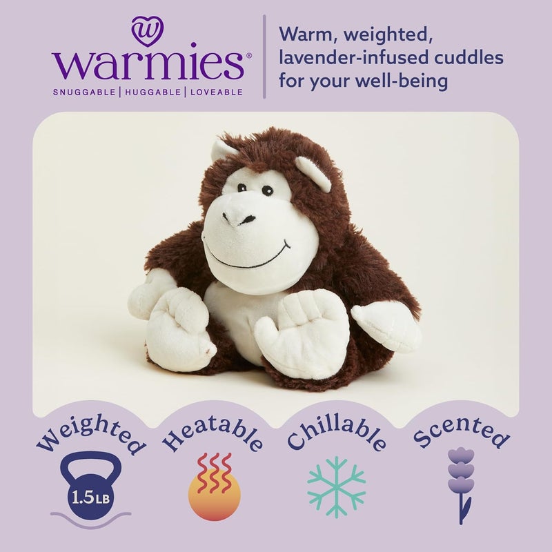 Warmies Microwavable & Weighted Stuffed Animal Monkey - Plush Toy for Comfort and Warmth - Image 2