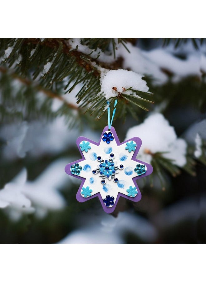 MLOLM 30 Sets Thumbprint Snowflake Craft Kit Christmas Thumbprint Ornament Kit Make Your Own Snowflake Sticker For Winter Christmas Frozen Home Activities Party Favors  - Image 4