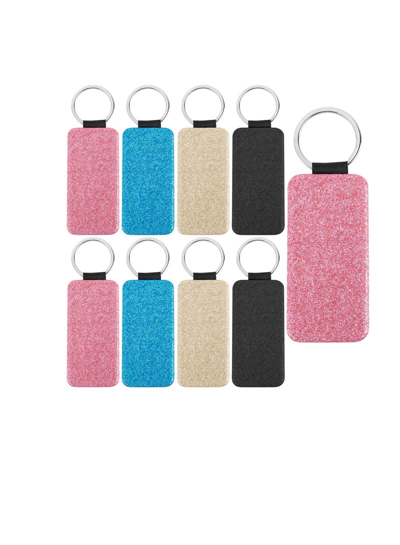 Excefore 8 Pcs Sublimation Keychains Blank, PU Leather Sublimation Keychains, Perfect for Pendant Ornament Making, DIY Craft - Image 1