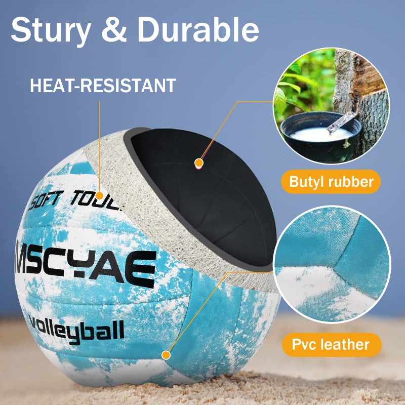 MSCYAE Volleyball Official Size 5,Soft Outdoor Volleyballs for Adults Elders,Beginners Training VolleybalI for Indoor Backyard Park Beach to Play Games(Best Gift) - Image 4
