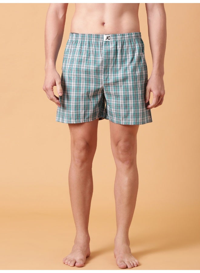 Joven Men Checked Cotton Boxer Shorts Pack of 2 - Image 2