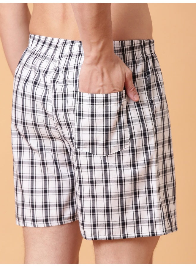 Joven Men Checked Cotton Boxer Shorts Pack of 2 - Image 5