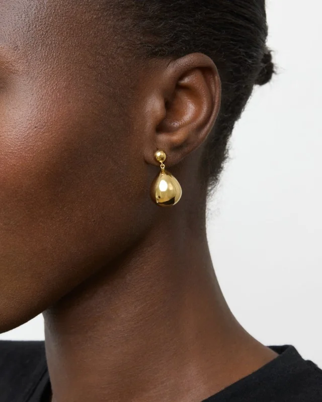 LIE STUDIO Gleaming Curved Drop Earrings