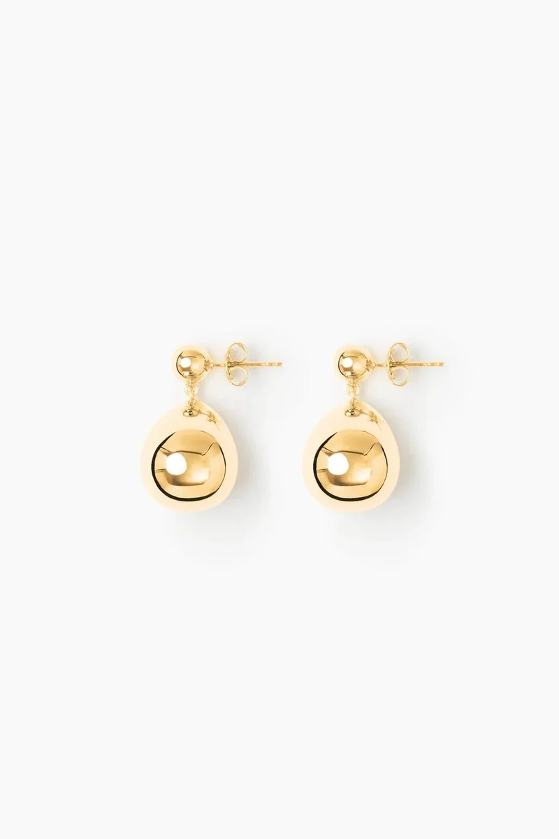 LIE STUDIO Gleaming Curved Drop Earrings