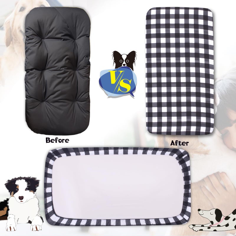 Hoopttay Replacement Dog Bed Covers Elastic Edged Washable Pet Bed Protector with Black Lattice Pattern Design for Medium & Large Pet Beds, Cover Only (Black Lattice, 36x27x6 Inch) - Image 2
