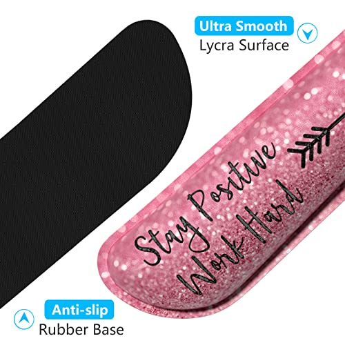 Dapesuom Enlarge Keyboard Wrist Rest, Memory Foam Wrist Cushion for Desk Mats Support, Typing Pain Relief Keyboard Mouse Pad Rests Set with Non-Slip Base for Gaming Laptop Office Computer, Quotes - Image 4
