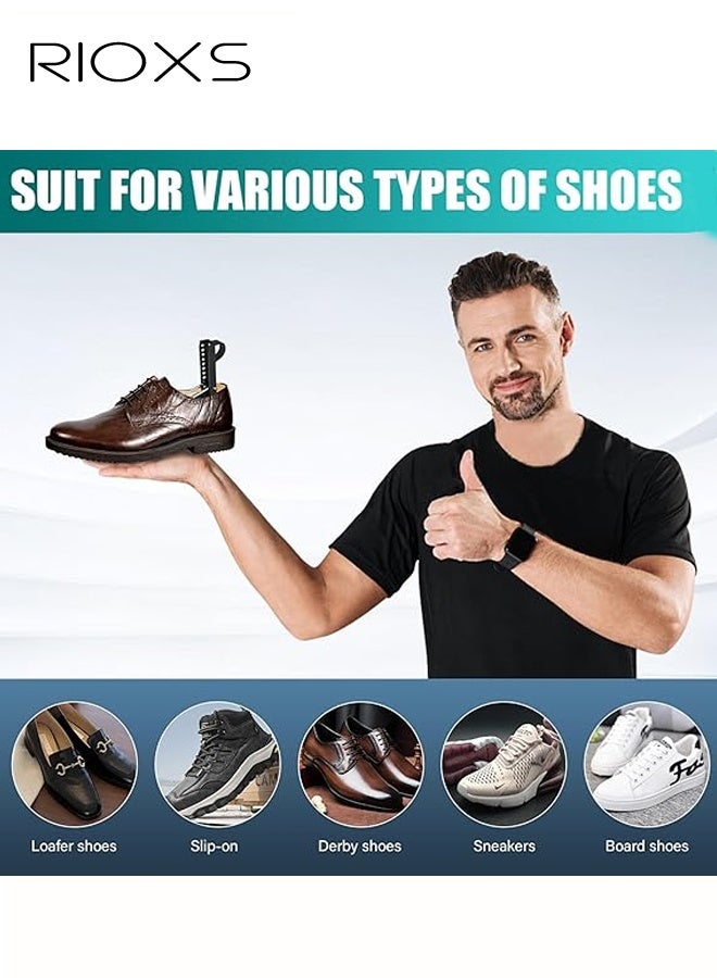 ريوكس 5 أزواج من مرونة الأحذية البلاستيكية، تشكيل أحذية للنساء والرجال، أشجار أحذية قابلة للتعديل في الطول للرجال والنساء، مرونة حرة لأشجار الأحذية، منظمات لحمل الكعب، حامل مرونة عالي الجودة ومتين، تشكيل أحذية عملي لجميع الأحذية والسراويل الرياضية، تشكيل أحذية مرونة سوداء - Image 5