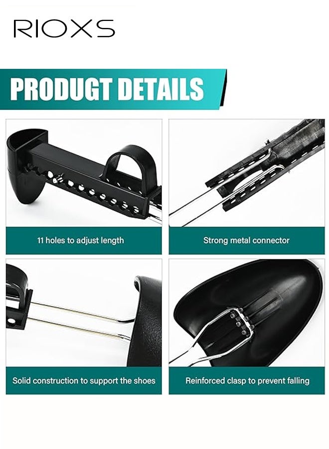 ريوكس 5 أزواج من مرونة الأحذية البلاستيكية، تشكيل أحذية للنساء والرجال، أشجار أحذية قابلة للتعديل في الطول للرجال والنساء، مرونة حرة لأشجار الأحذية، منظمات لحمل الكعب، حامل مرونة عالي الجودة ومتين، تشكيل أحذية عملي لجميع الأحذية والسراويل الرياضية، تشكيل أحذية مرونة سوداء - Image 3