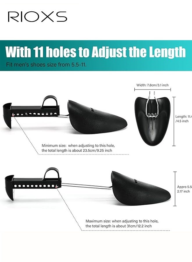 ريوكس 5 أزواج من مرونة الأحذية البلاستيكية، تشكيل أحذية للنساء والرجال، أشجار أحذية قابلة للتعديل في الطول للرجال والنساء، مرونة حرة لأشجار الأحذية، منظمات لحمل الكعب، حامل مرونة عالي الجودة ومتين، تشكيل أحذية عملي لجميع الأحذية والسراويل الرياضية، تشكيل أحذية مرونة سوداء - Image 4