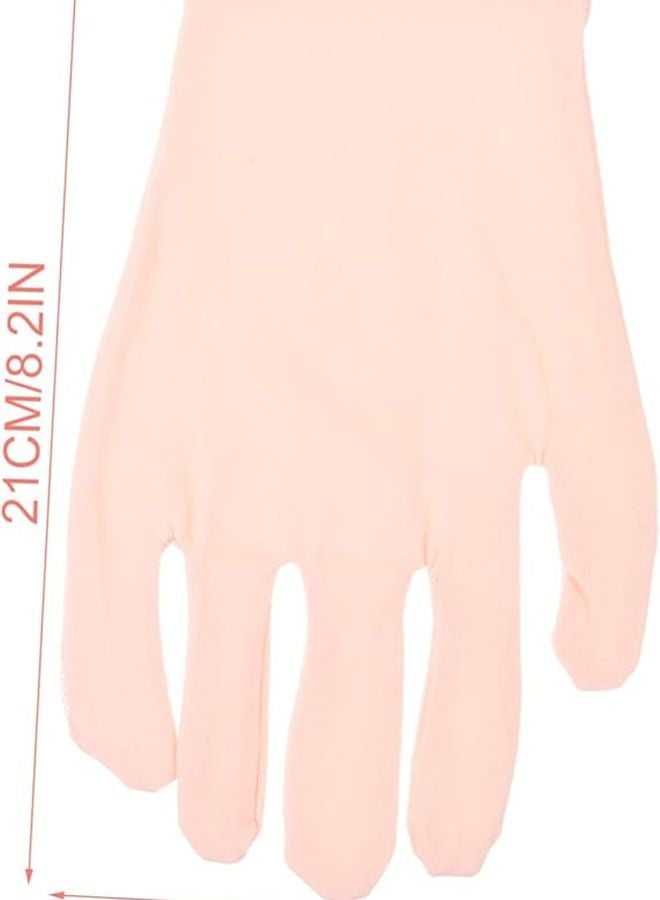 Housoutil 4 أزواج قفازات سبا قطنية بألياف الفحم المرطبة لعلاج اليدين الجافة والمتشققة طوال الليل 15x11 سم - Image 5