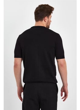 Cool Tarz Cool Style Black Men's Half Turtleneck Plain Knitwear T-SHIRT-TRZ19129R05S  - Image 4