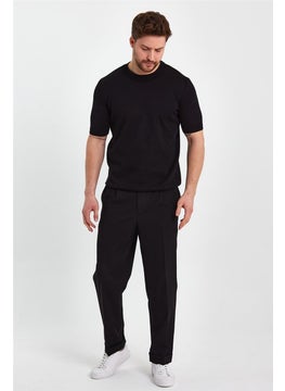 Cool Tarz Cool Style Black Men's Half Turtleneck Plain Knitwear T-SHIRT-TRZ19129R05S  - Image 2