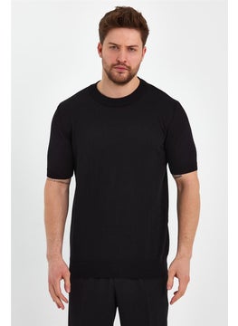 Cool Tarz Cool Style Black Men's Half Turtleneck Plain Knitwear T-SHIRT-TRZ19129R05S  - Image 5