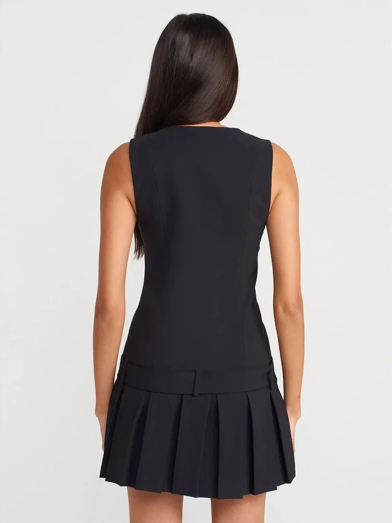 Dilvin DILVIN Fitted Belted Mini Dress