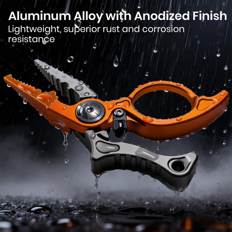 Pristis Micro Pocket Pliers with Zinger Retractor, Small Saltwater Resistant Aluminum Hook Remover with Tungsten Braided Line Cutter, O Ring Split Gear, Bass Fish Multi Tool Kit Fly Fishing Accessory - Image 3