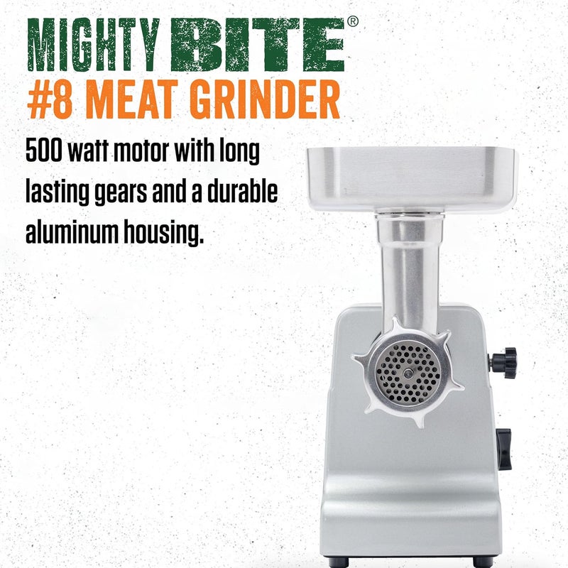 LEM آلة طحن اللحم الكهربائية LEM Products MightyBite 8 بقوة 500 واط من الألمنيوم مثالية للاستخدام المنتظم - Image 2