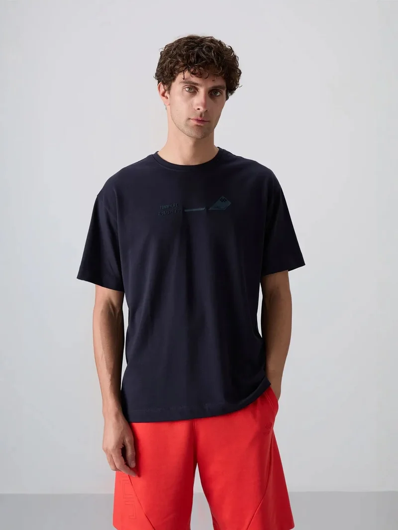 TOMMYLIFE TOMMY Oversized Logo Crew Neck T-Shirt