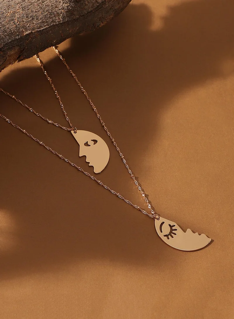 SOHI Contemporary Layered Artificial Necklace Jewellery