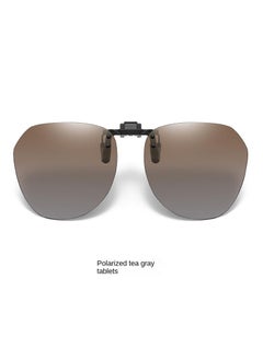 Y&D Sunglasses Clip Ultra-light Driving Special Anti-ultraviolet Sunglasses Polarized Clip Can Be Upturned Myopia Glasses-Polarized Tea Gray Sheet  - Image 1