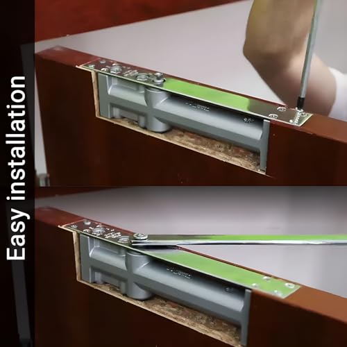 Volo Automatic Hydraulic Double Speed Aluminium Concealed Pelmet Arm Door Closer Premium Heavy Duty for Residential/ Commercial Purpose with Fitting Set (Silver). Weight Capacity: 30kg- 80kg - Image 4