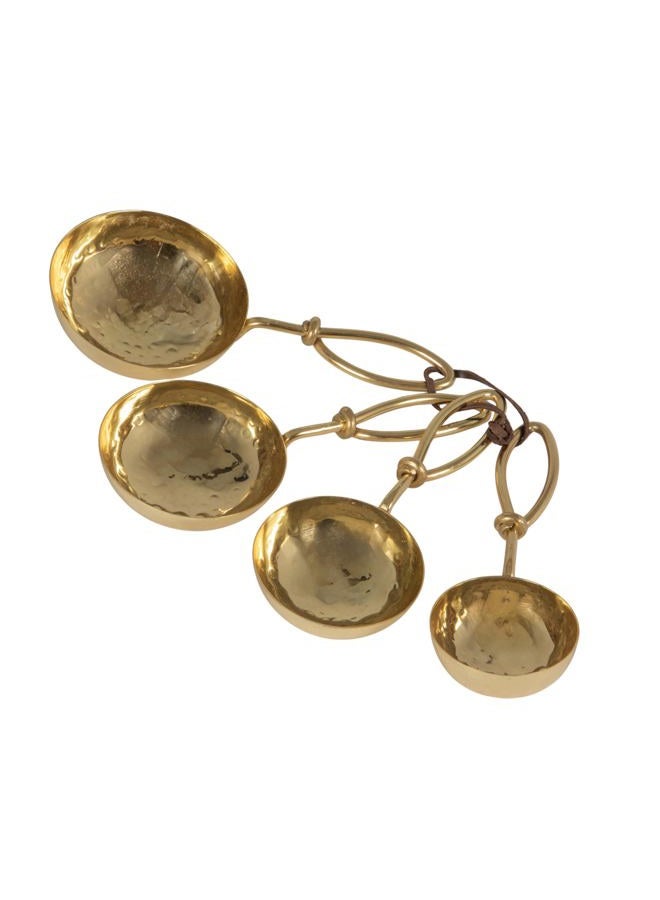 Creative Co-op Forged Steel Measuring Scoops, Gold, Set of 4 - Image 1