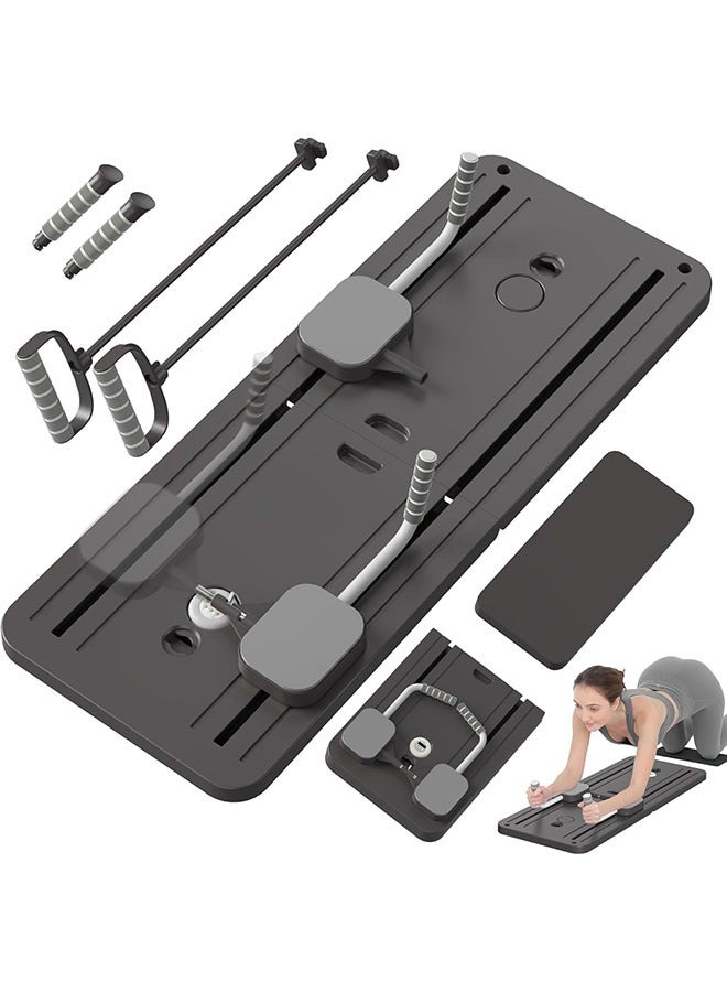 YelaJoy Pilates Board,Pilates Reformer Set, Multi-Purpose Foldable Pilates Reformer Board for Home, 5 in 1 Pilates Sliding Board (Black) - Image 1