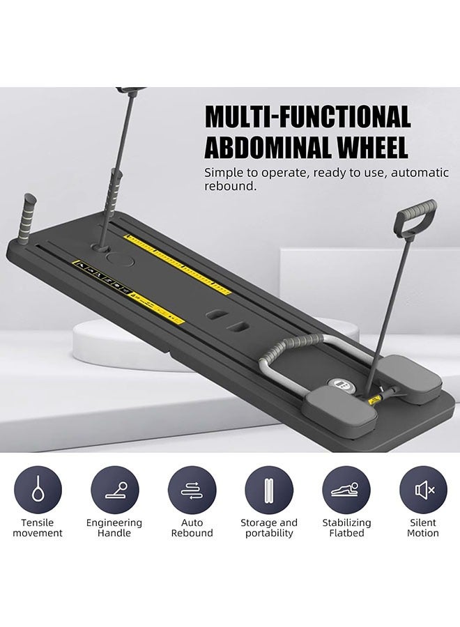 YelaJoy Pilates Board,Pilates Reformer Set, Multi-Purpose Foldable Pilates Reformer Board for Home, 5 in 1 Pilates Sliding Board (Black) - Image 3