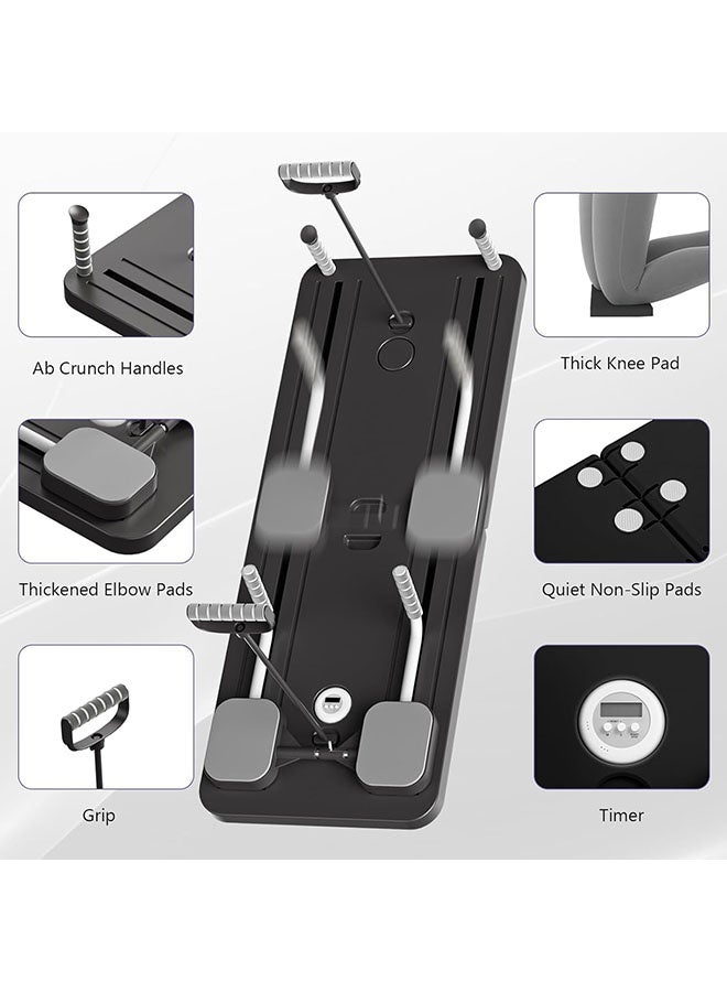 YelaJoy Pilates Board,Pilates Reformer Set, Multi-Purpose Foldable Pilates Reformer Board for Home, 5 in 1 Pilates Sliding Board (Black) - Image 4