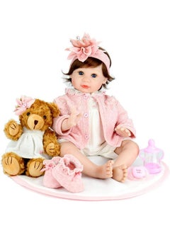 Aori Aori Reborn Baby Dolls - 22 inch Lifelike Realistic Baby Girl Doll with Feeding Toy Accessories for Kids 3+  - Image 4