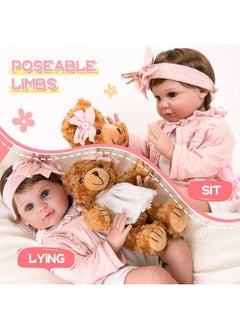 Aori Aori Reborn Baby Dolls - 22 inch Lifelike Realistic Baby Girl Doll with Feeding Toy Accessories for Kids 3+  - Image 5