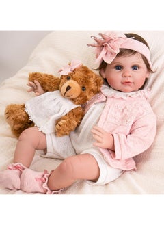 Aori Aori Reborn Baby Dolls - 22 inch Lifelike Realistic Baby Girl Doll with Feeding Toy Accessories for Kids 3+  - Image 2