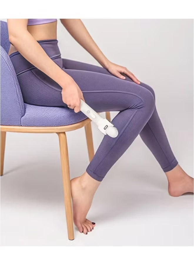 KiCA Evo Mini Foldable Muscle Massage Gun: Ultra-Lightweight 336g Deep Tissue Percussion Massager with 90° Rotating Head & 5 Attachments | Quiet 40-51dB, USB-C Rechargeable, 660 Min Battery for Back, Shoulder, Leg Recovery, Travel, Office & Gym Use (White) - Image 4