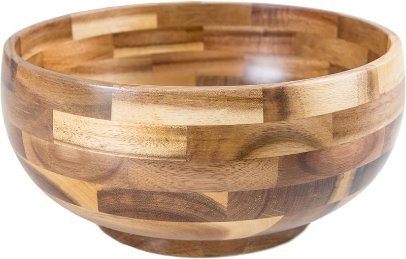 Lipper International Acacia Round Serving Bowl for Pasta Fruits Salads or Popcorn 10 Diameter x 475 Height Single Bowl - Image 1