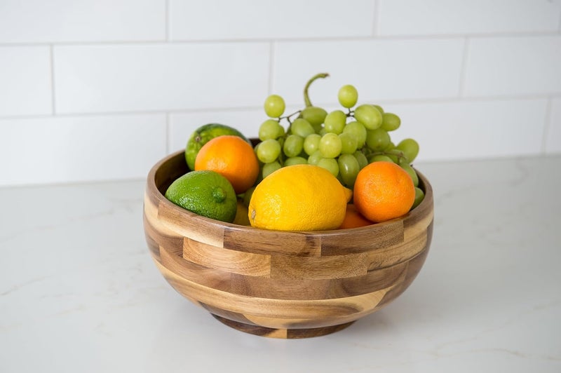 Lipper International Acacia Round Serving Bowl for Pasta Fruits Salads or Popcorn 10 Diameter x 475 Height Single Bowl - Image 4