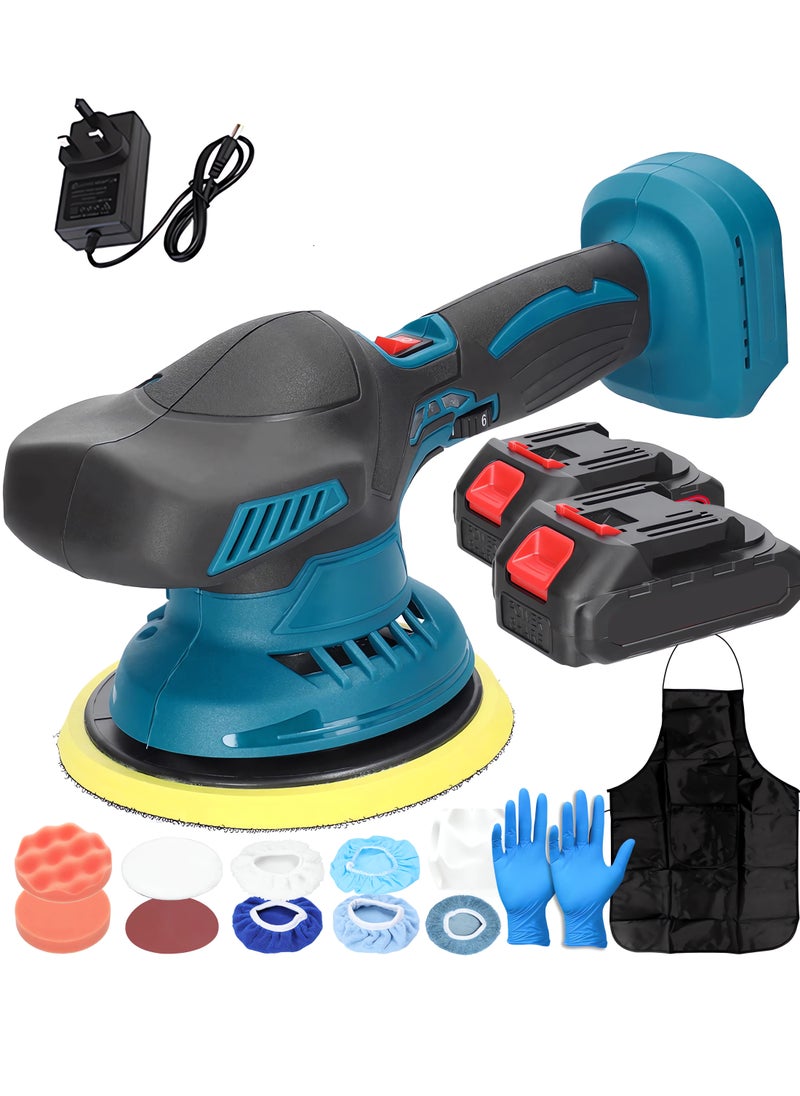 Generic - Cordless Power Polisher Machine Kit, 6 Variable Speeds With 2 Batteries and Charger, Electric Car Buffer Waxer Kit for Sanding Polishing and Home Cleaning - Image 1