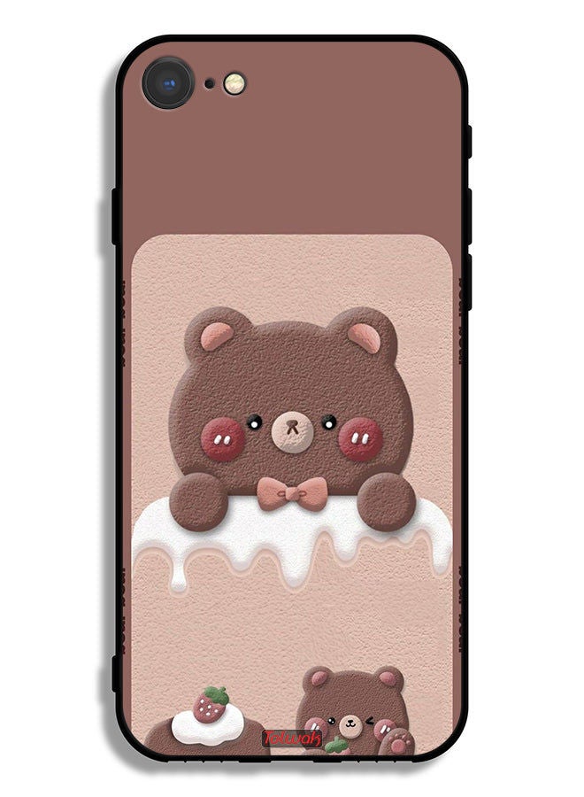Tolwak Apple iPhone 8 Protective Case Bear Strawberry - Image 2