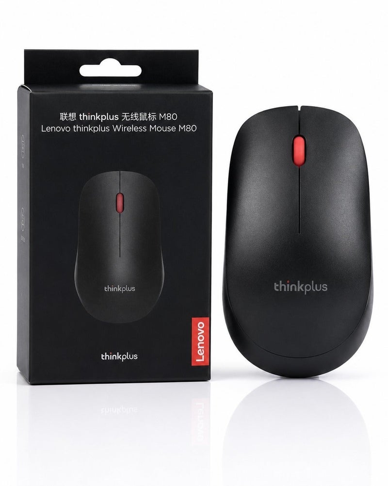 لينوفو ThinkPlus M80 Wireless Mouse, 1600 DPI, 2.4GHz, 10m Range, Black black - Image 5