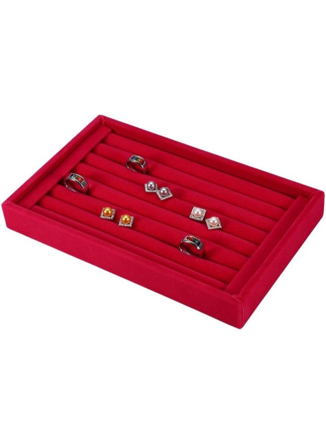 klarako Fashion Ring Display Box, Jewelry Display Tray Organizer Earring Holder Case Box Showcase for 7 Slots Can Hold 50-70 Rings(3#)  - Image 1