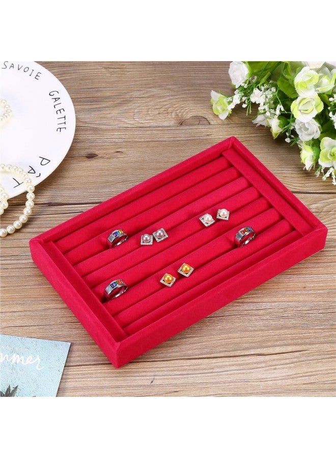 klarako Fashion Ring Display Box, Jewelry Display Tray Organizer Earring Holder Case Box Showcase for 7 Slots Can Hold 50-70 Rings(3#)  - Image 2