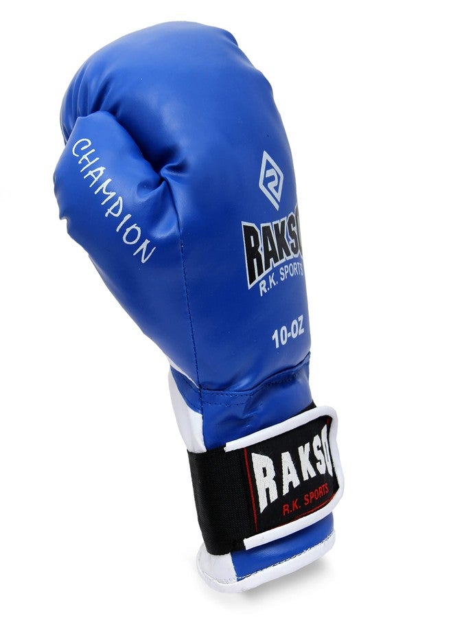 RAKSO Fight Gloves- Blue Top Grade Genuine Buffalo PVC Boxing Gloves with Molded Padding & Velcro Strap Gloves for Men & Women (4 OZ, Red) (16 OZ) - Image 5