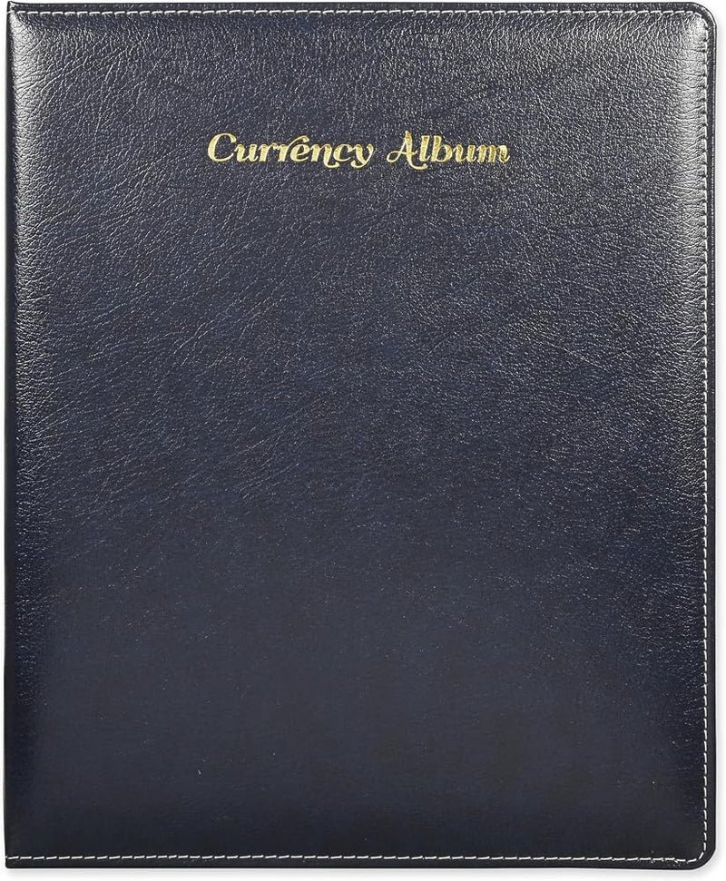 FIS® Currency Album, Bonded Leather Materials, Size 260x315mm, 3[D] Ring Type Binder with 6 Clear PVC Currency Pocket Per Page, Pack in Gift Box, Blue Color-FSHOCABLBL - Image 3