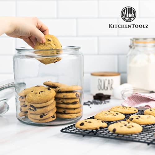kitchentoolz 1 Gallon Glass Cookie Jar with Lid – Glass Jar with Lid - Airtight Food Storage Container for Cookies, Candy, Flour, Dog Treats – Clear Large Kitchen Jar for Pantry or Laundry Room - Image 4