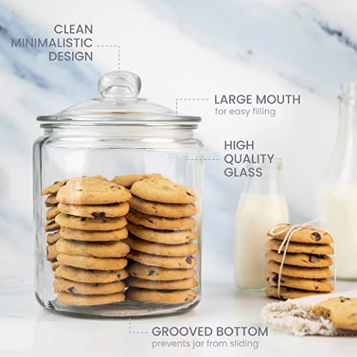 kitchentoolz 1 Gallon Glass Cookie Jar with Lid – Glass Jar with Lid - Airtight Food Storage Container for Cookies, Candy, Flour, Dog Treats – Clear Large Kitchen Jar for Pantry or Laundry Room - Image 5