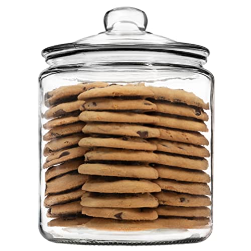kitchentoolz 1 Gallon Glass Cookie Jar with Lid – Glass Jar with Lid - Airtight Food Storage Container for Cookies, Candy, Flour, Dog Treats – Clear Large Kitchen Jar for Pantry or Laundry Room - Image 1
