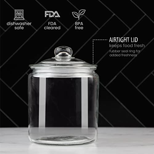 kitchentoolz 1 Gallon Glass Cookie Jar with Lid – Glass Jar with Lid - Airtight Food Storage Container for Cookies, Candy, Flour, Dog Treats – Clear Large Kitchen Jar for Pantry or Laundry Room - Image 3